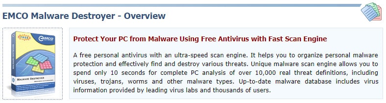 distruttore di malware emco