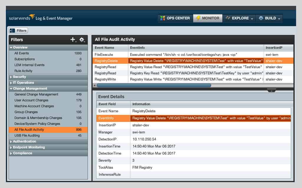 SolarWinds Log and Event Manager