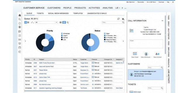 Capture d'écran de SAP Cloud for Services