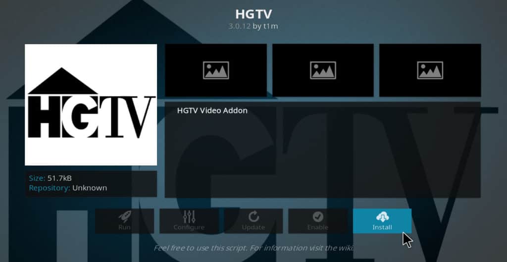 HGTV meilleurs addons Kodi