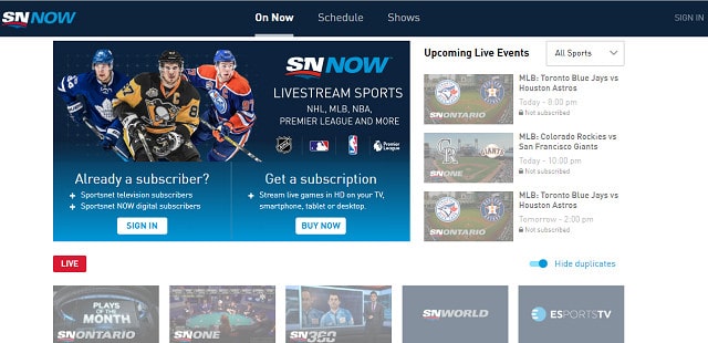 Sportsnet discount streaming free