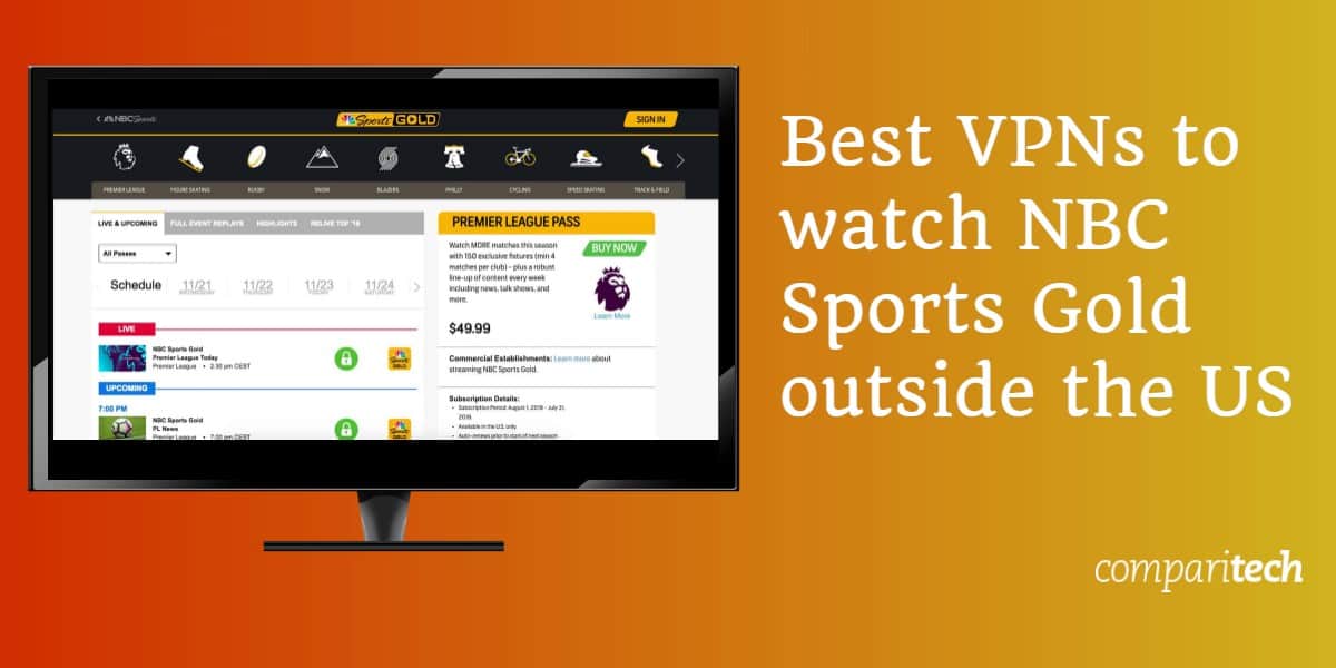 melhores VPNs para assistir NBC Sports Gold
