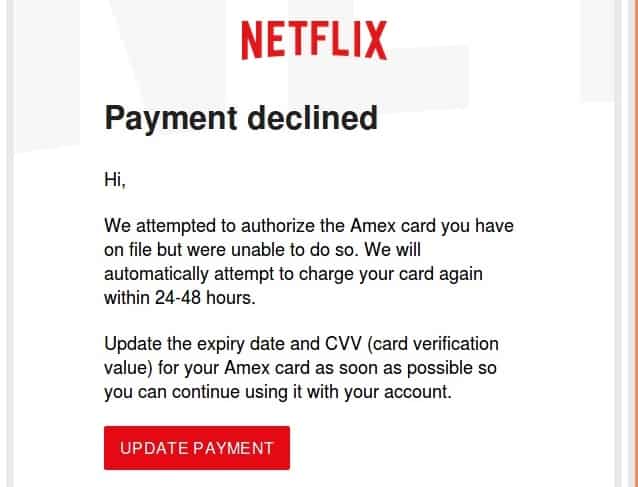 Die Netflix-E-Mail.