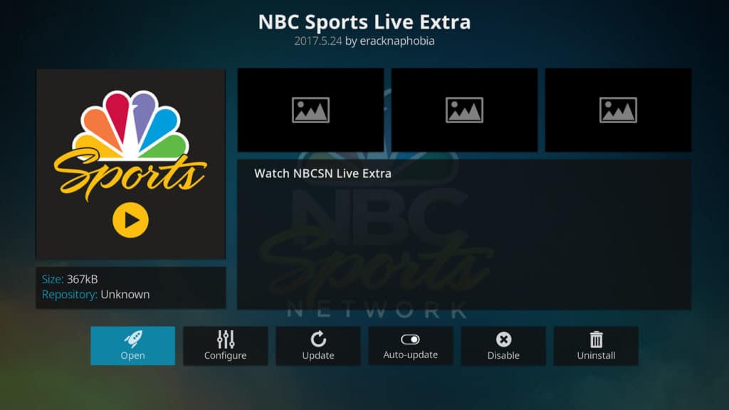 Complemento NBC Sports Live Extra Kodi