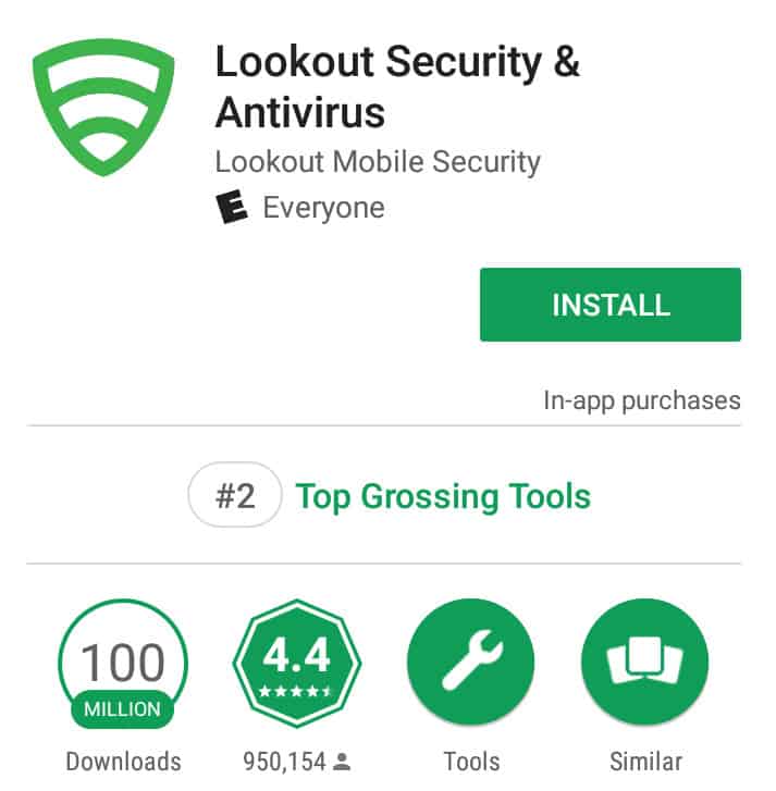 android Antivirus Lookout-Sicherheit