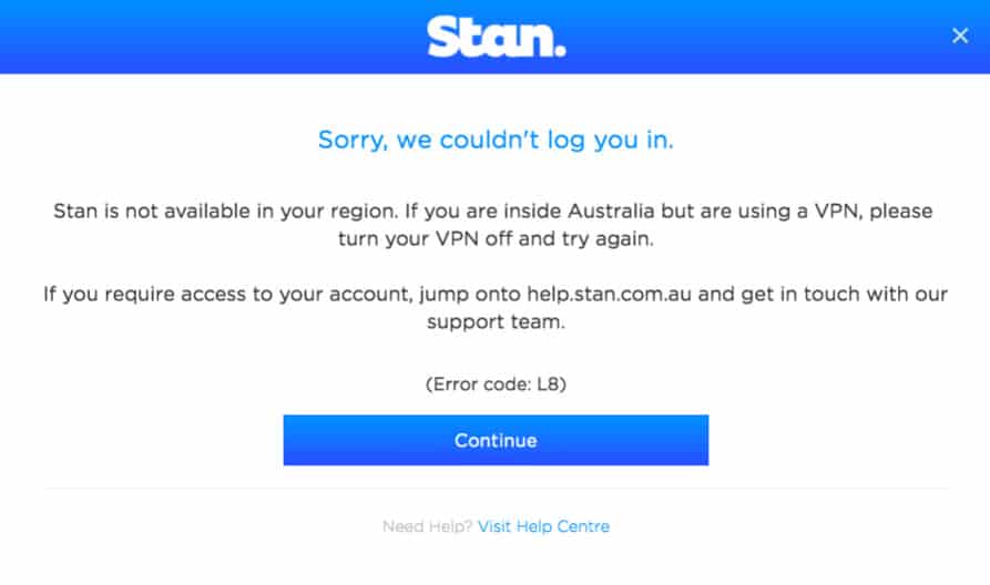 Error de transmisión de Stan