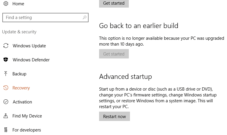 Mode sans échec de Windows 10
