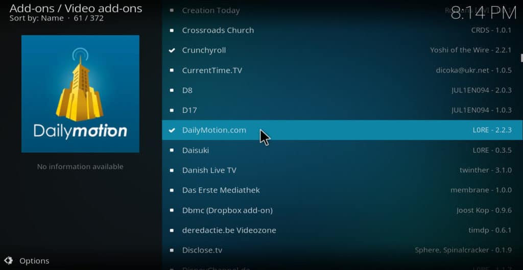 Module complémentaire Dailymotion Kodi: Comment installer Dailymotion sur Kodi