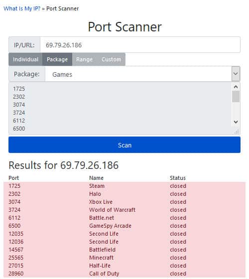 ¿Cuál es mi IP? Port Scanner