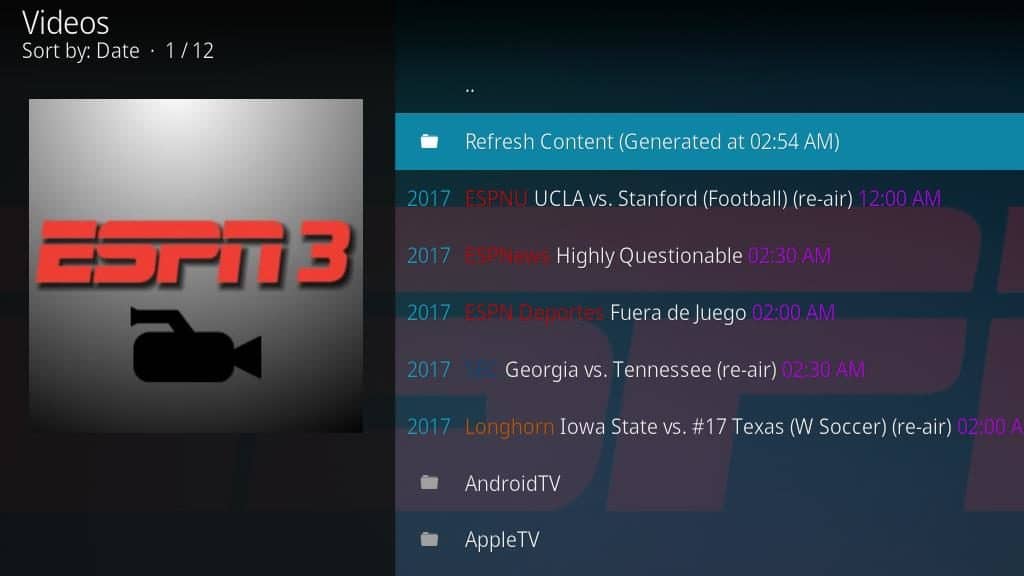ESPN 3 Complemento Kodi - Configurar 6