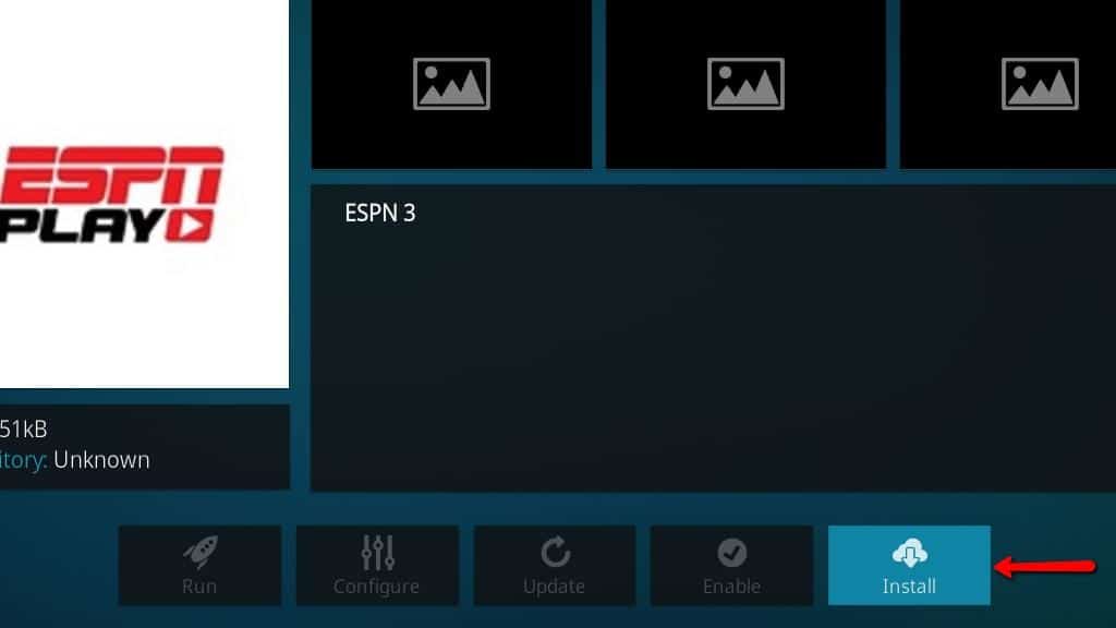 Componente aggiuntivo Kodi ESPN 3 - Installa 5