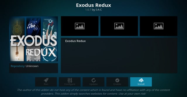 Module complémentaire Exodus Redux Kodi