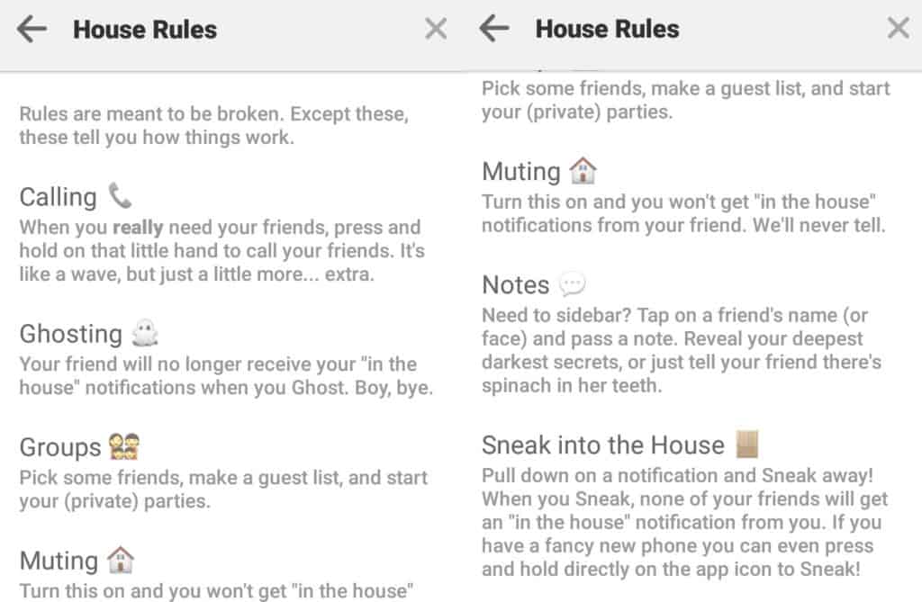 regras da casa hosueparty