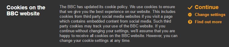 Cumplimiento de cookies de la BBC