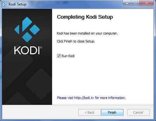 Schermata di configurazione di Kodi 3