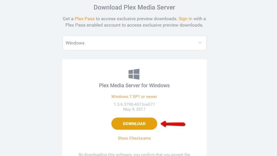 Plex Server - Herunterladen