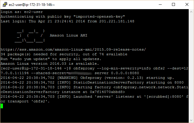 obfsproxy linux command 2