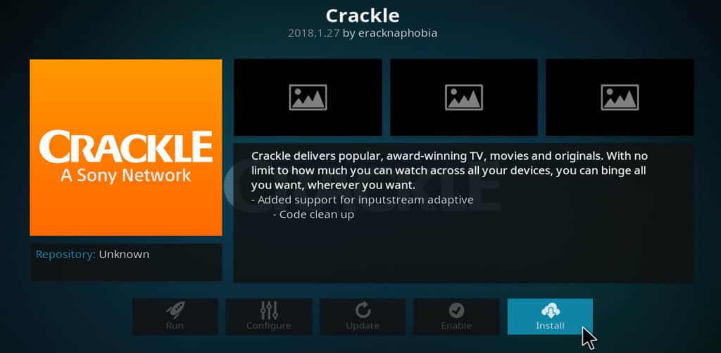 installare crackle per Kodi