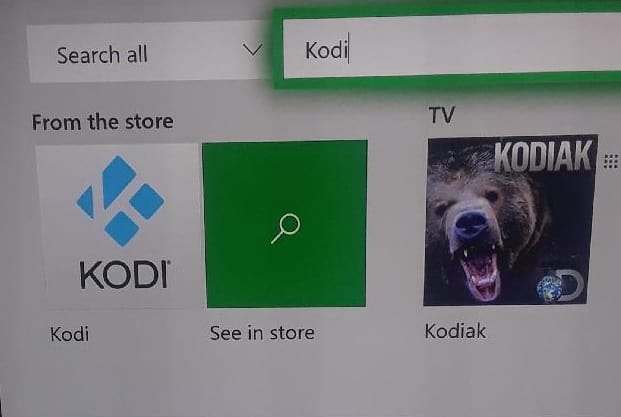 Xbox One Kodi Suche