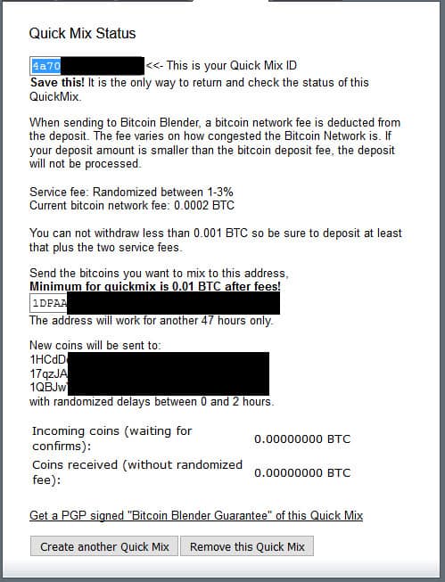 servizio di miscelazione bitcoin