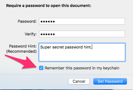 Pagine 6.0.5 Finestra di dialogo Imposta password