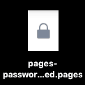 Pages 6.0.5パスワードで保護されたアイコン