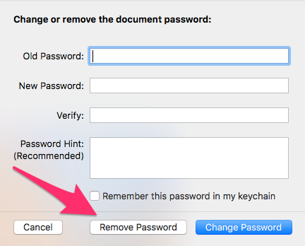 ページ6.0.5パスワードの変更または削除ダイアログ