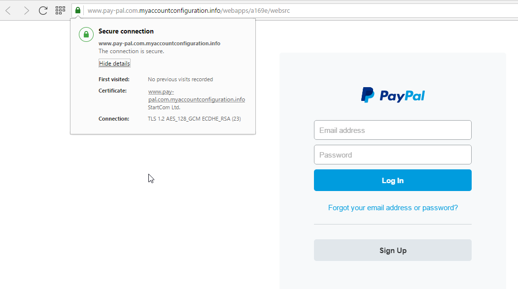 Sitio falso de seguridad de Paypay