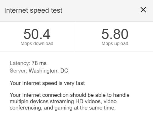 test di velocità di internet
