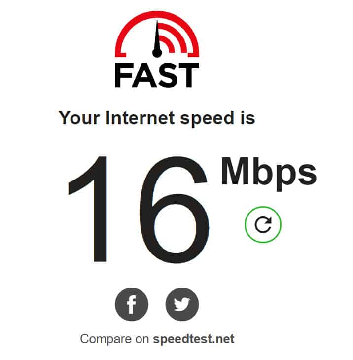 Internetgeschwindigkeiten fast.com