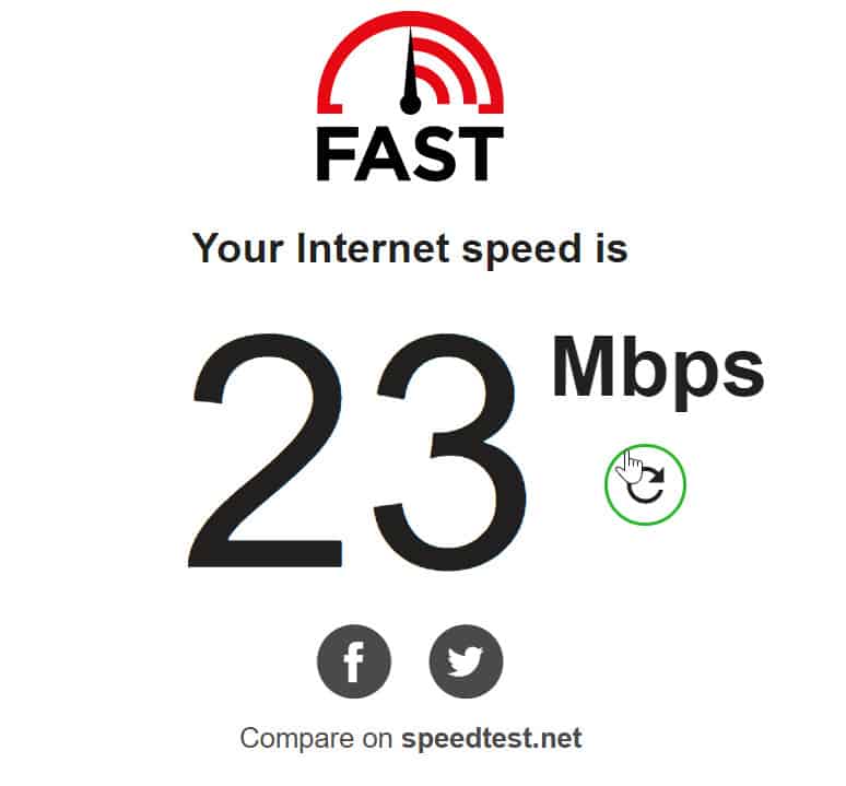 Internetgeschwindigkeiten fast.com