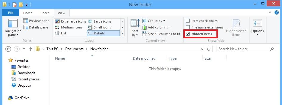 visualizzare i file nascosti in Windows