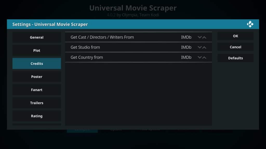 configurar el raspador de película universal