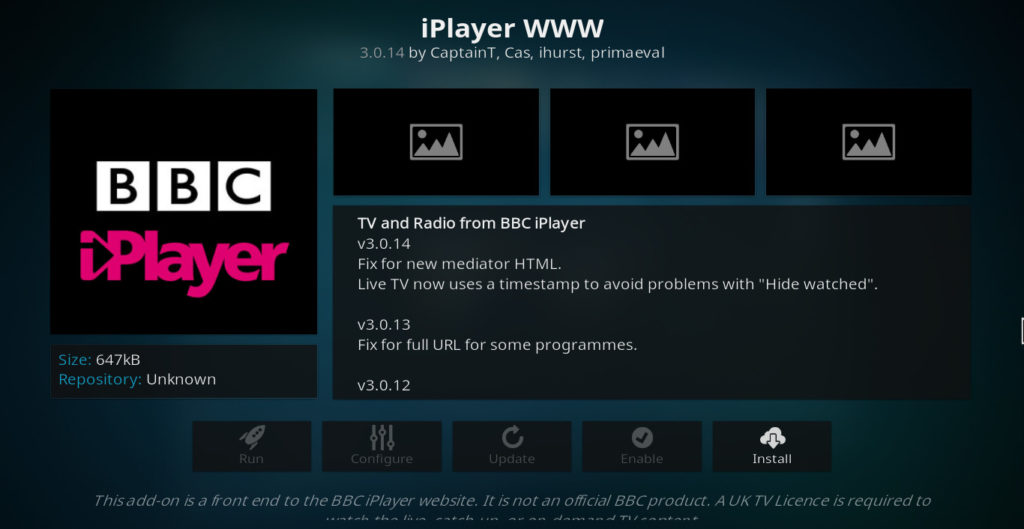 Complemento BBC iPlayer Kodi