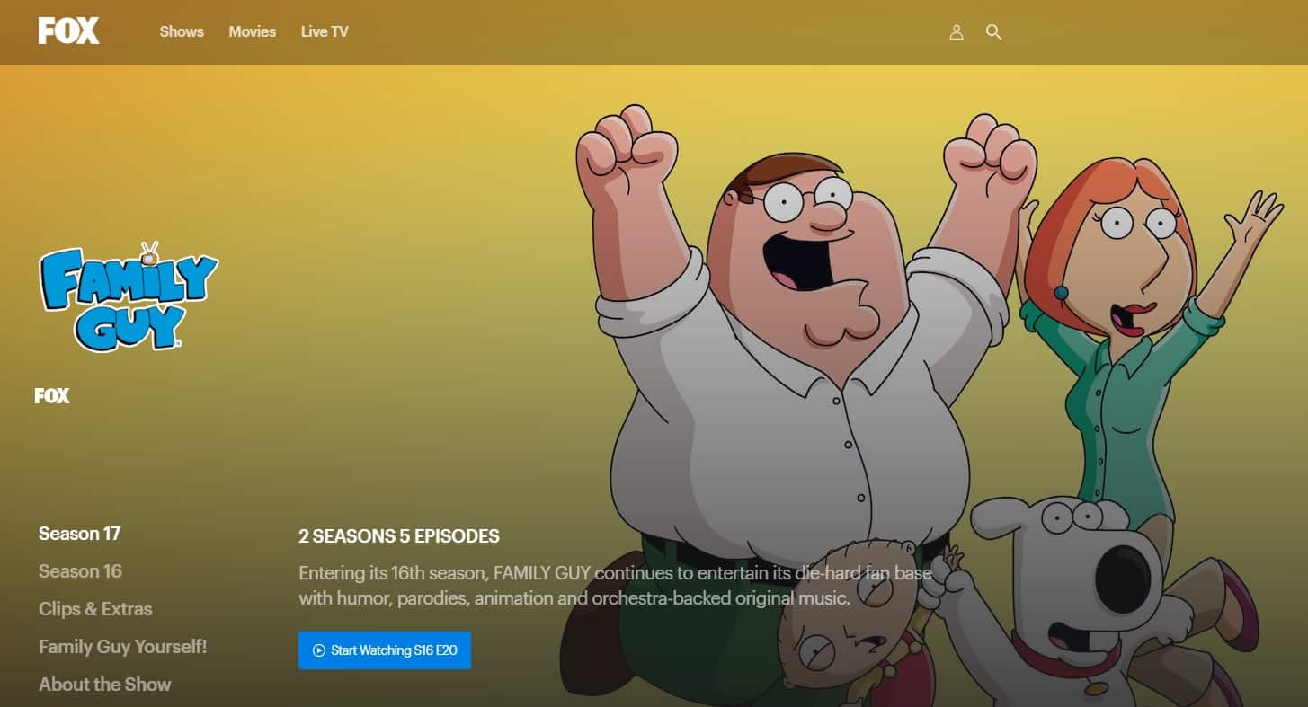 كيف تشاهد Family Guy الموسم 17 على الإنترنت