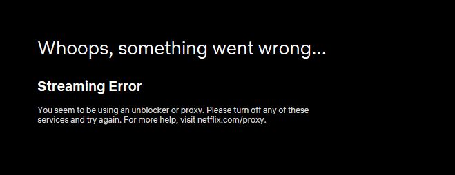Erro de proxy do PureVPN Netflix.
