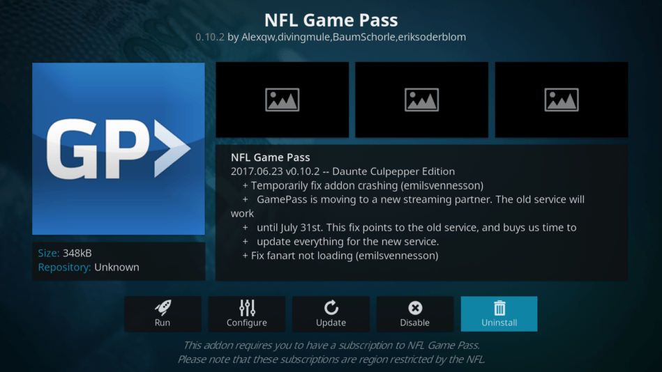 nfl game pass giochi nfl su kodi