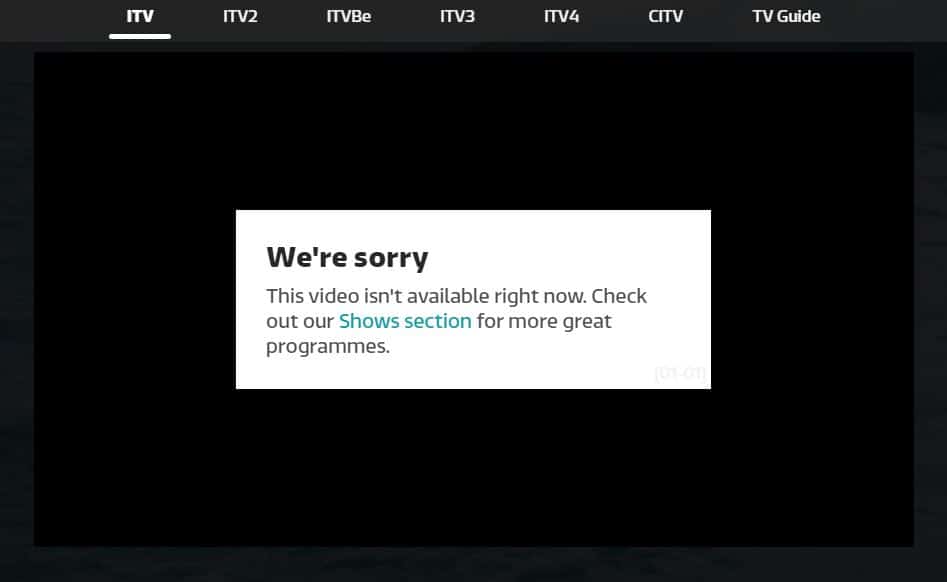 O hub ITV não está funcionando no exterior