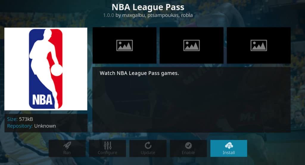 NBA League Pass Kodi addon