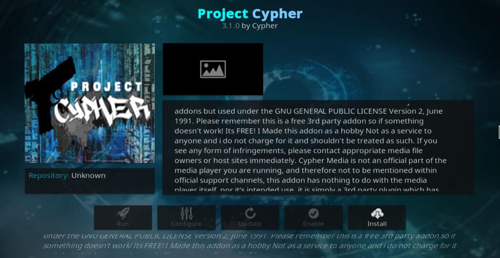 Projekt Cypher Kodi-Addon
