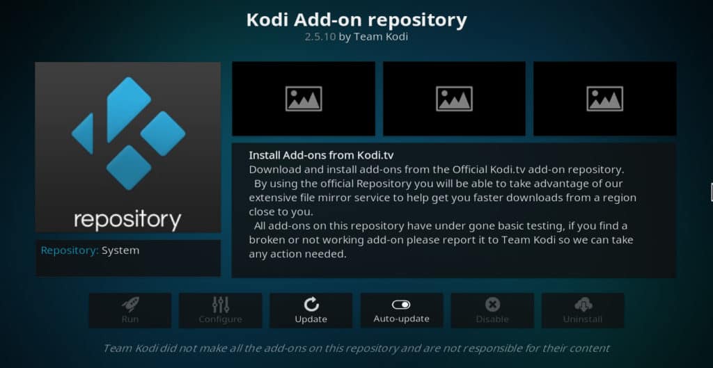 Repositório oficial Kodi