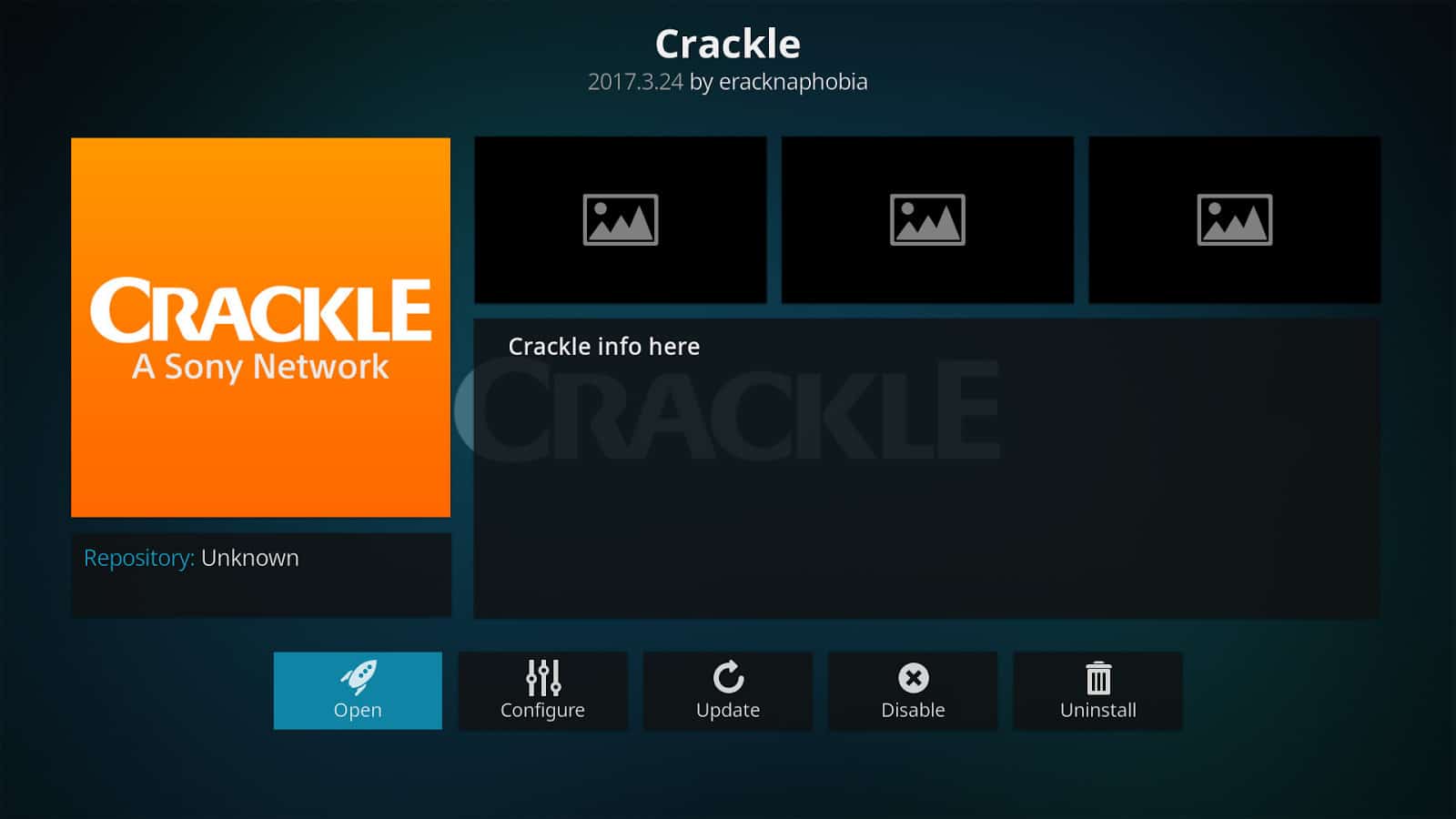 Addon officiel Crackle Kodi