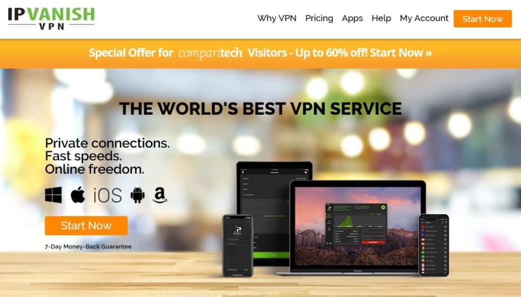 Page d'offre IPVanish.