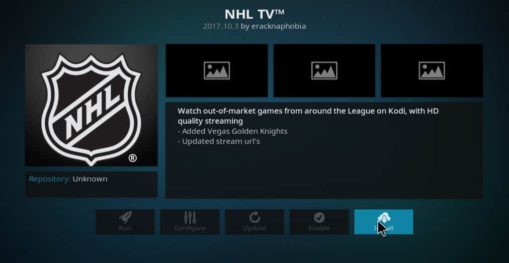 Module complémentaire NHL.tv Kodi: Comment installer NHL.tv pour Kodi