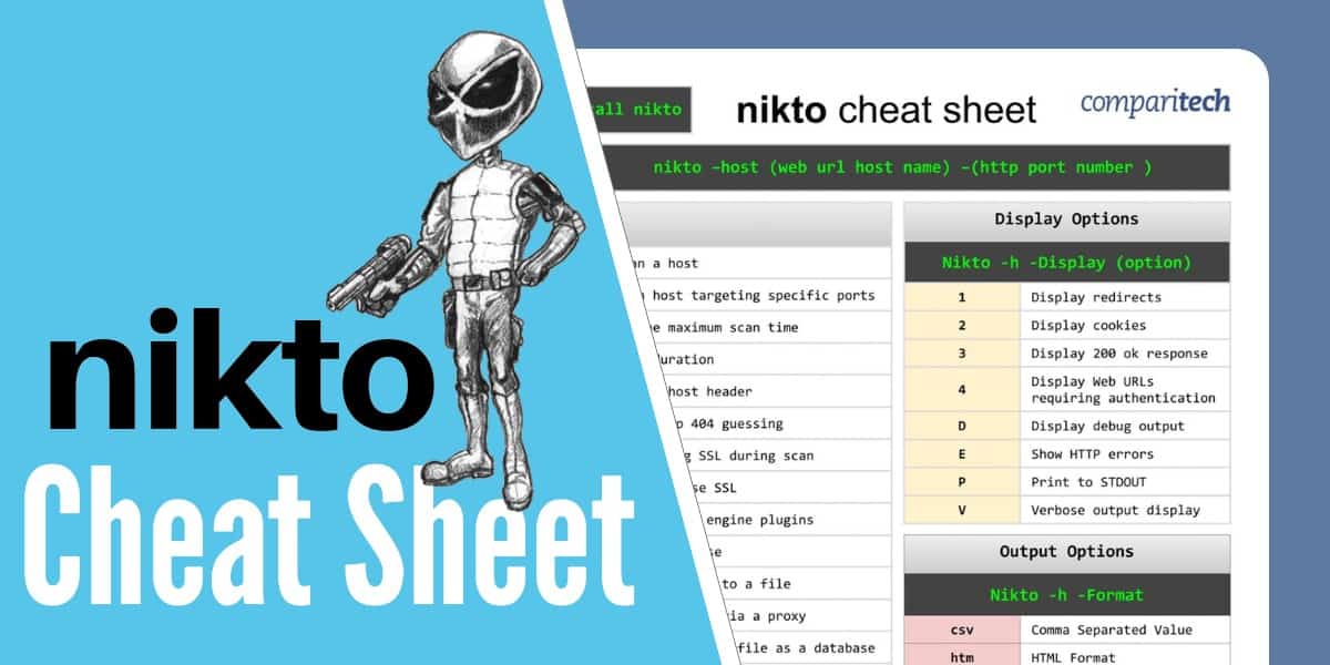 Intestazione del cheat sheet di Nikto