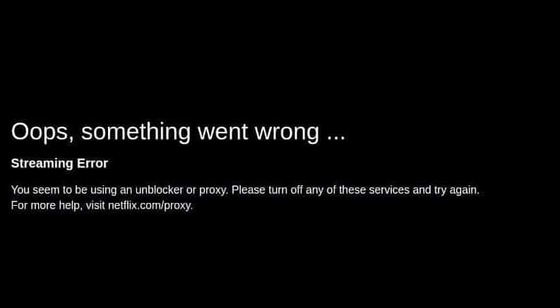 Errore di streaming Netflix