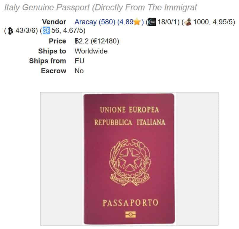 pasaporte de italia genuino