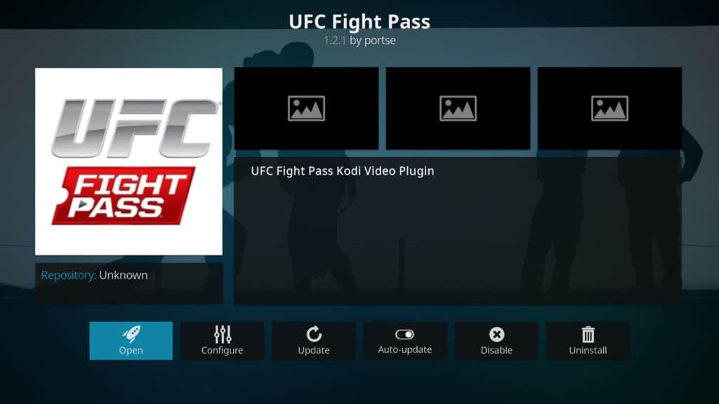Module complémentaire UFC Fight Pass Kodi