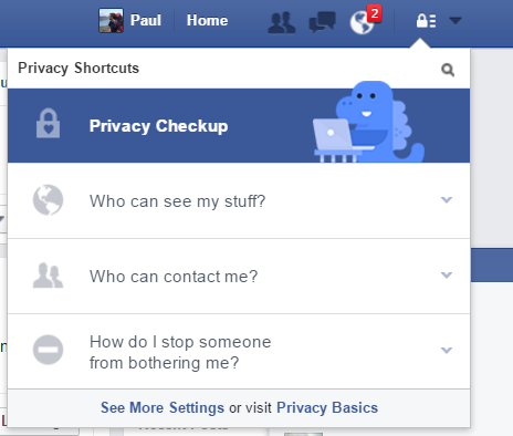 Facebook隐私快捷键