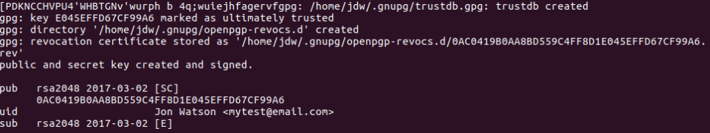 Ubuntu GPG key generada